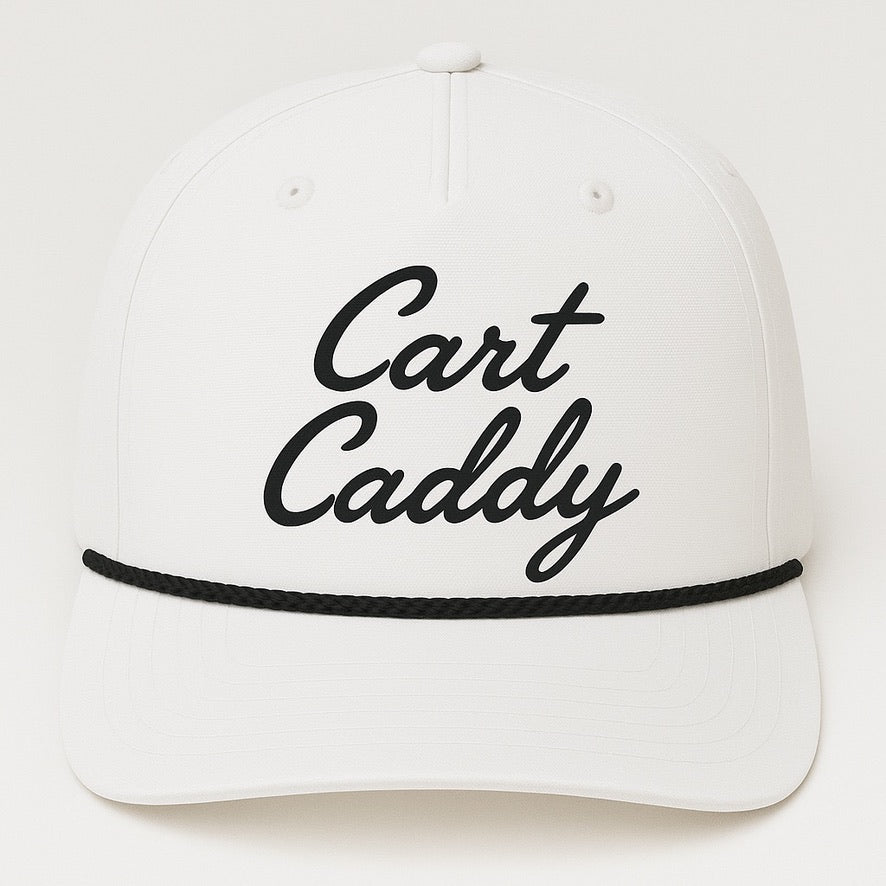 Cart Caddy Performance Rope Hat - White w/ Black
