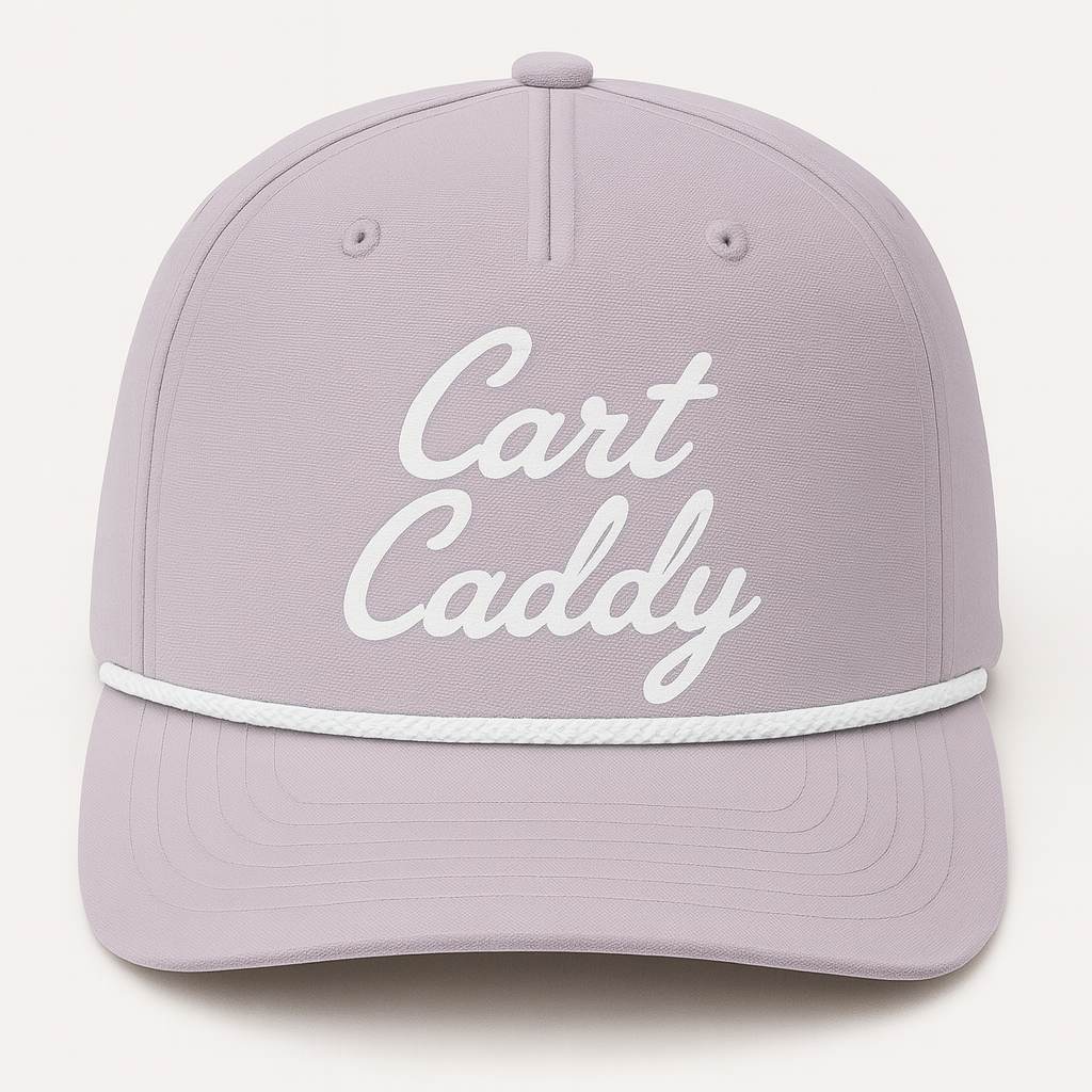 Cart Caddy Performance Rope Hat in pink with white logo